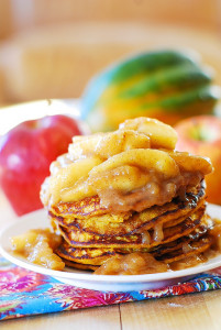Pumpkin pancakes with apples