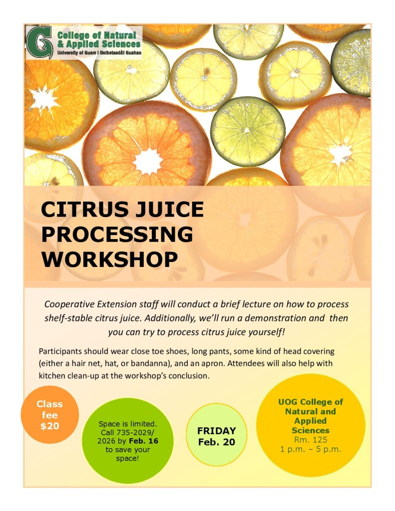 Citrus Juicing Workshop Flyer