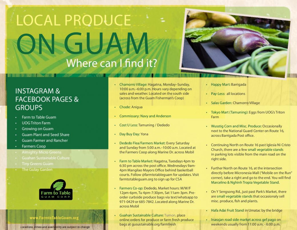 Where Can I Find Local Produce on Guam? Farm to Table Guam Corp.